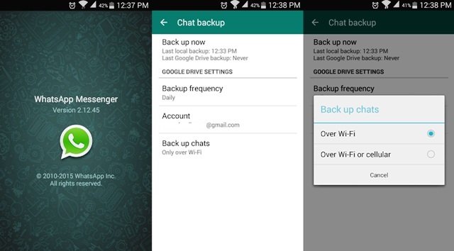 WhatsApp with Google Drive Backup